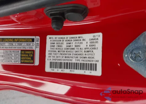 2013 Honda Civic Si from USA, damaged, VIN 2HGFG4A51DH702242